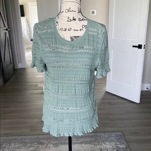 Lauren Conrad Mint Green Lace Knit Top